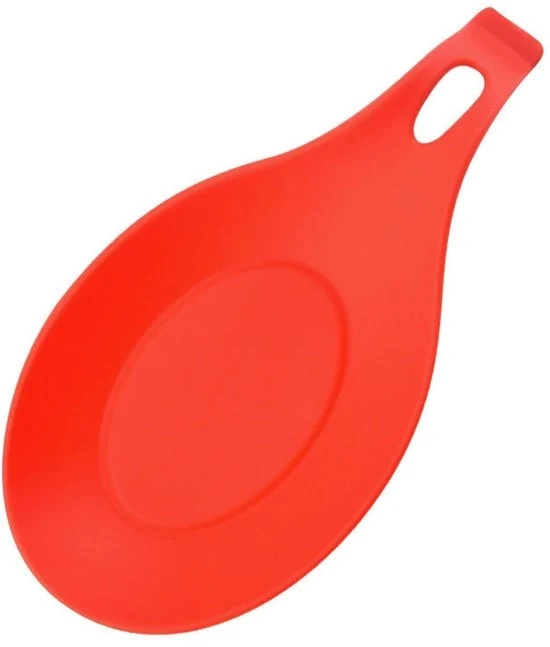 Sostegno per cucchiaio in silicone per forno, set da 2 - RESISTENTE AL CALORE, FACILE DA PULIRE Sostegno per cucchiaio per il piano di lavoro, tiene a posto gli utensili da cucina, sicuro su VETRO & PIATTI INDOVESTIMENTO, RESISTENTE AL RICADUTA - rosso