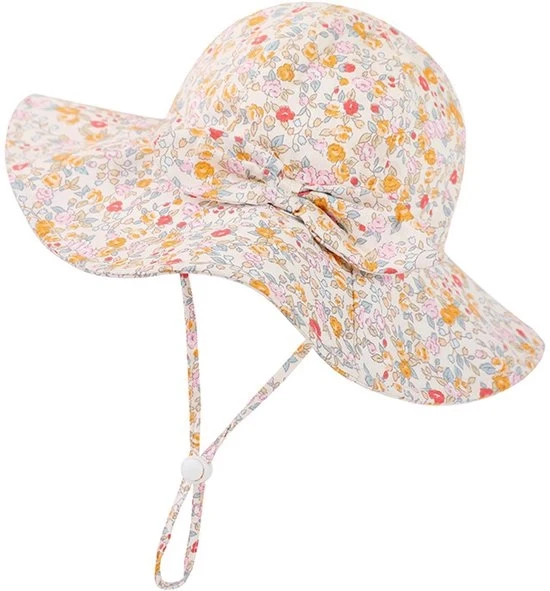 Cappello solare per bambini - 2 pezzi - Cappello per bambini in età prescolare - Cappello protettivo estivo per bambini con bordo ampio - Cappello di cotone - Cappello a cappuccio - L - Adatto per 2-3 anni
