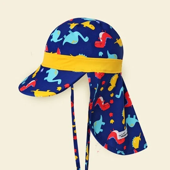 Cappello solare per bambini - Cappello solare per bambini per esterno - Cappello solare per bambini da 1 a 10 anni - Con cinturino di gola regolabile - Protegge viso e collo - Adatto per giocare al mare, nuotare, viaggiare