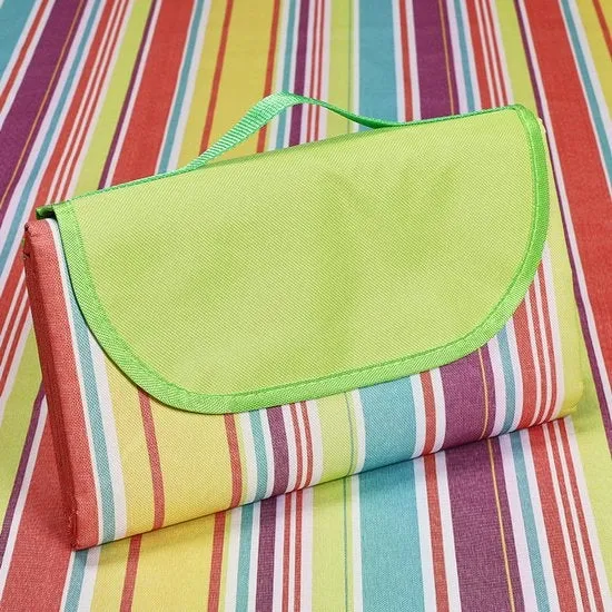 Striscia impermeabile, ombrellone per picnic esterno, impermeabile e impermeabilizzato, sacco da campeggio leggero e pieghevole per l'estate, il mare, il parco (150*200cm) - arcobaleno
