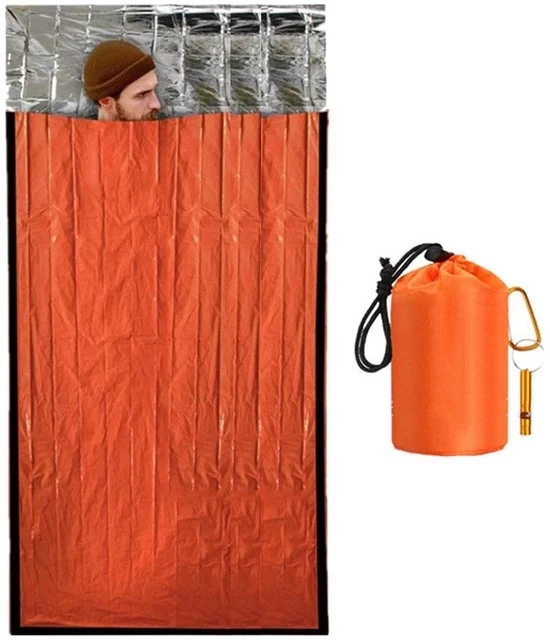 Sacco da campeggio opzionabile con flauto di soccorso, dimensioni 210x124cm, impermeabile e resistente al vento, adatto per campeggiare e fare escursioni