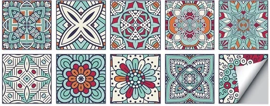 Set di 10 adesivi per piastrelle autoadesivi 15 x 15 cm decorazione per piastrelle adesivi per parete per casa, bagno, impermeabili in PVC, cucina, decorazione resistente all'olio, adatti per soggiorno, cucina, bagno.