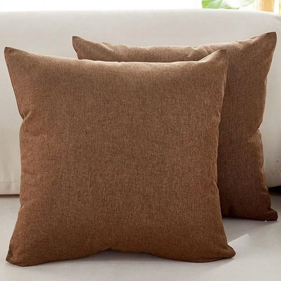 Set di cuscini per divani - Lotto da 2 - Cuscini di lino fine - Cuscini di comfort per decorazione - Copricuscini decorativi moderni - Per divano Sala da pranzo Divano Terrazza - 50x50cm - Moka