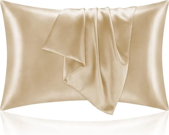 Cuscino a doppia faccia in seta - cuscino morbido e soffice - chiusura a sacco - anti-parassiti e ipoallergenico - protegge capelli e pelle dalle rughe - 51x76cm - colore arancione