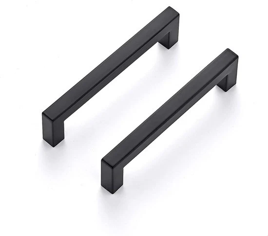 Set di 2 maniglie per armadi a parete in materiale opaco, maniglie per armadi a parete in metallo nero, maniglie per armadi a parete con distanza di 192 mm.