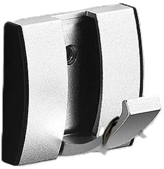 Capocassa adesiva alla parete, porta oscillante, capocassa con ganci estensibili, grucce spazieripiene in alluminio, barra per cappotti e asciugamani - 1 gancio argento