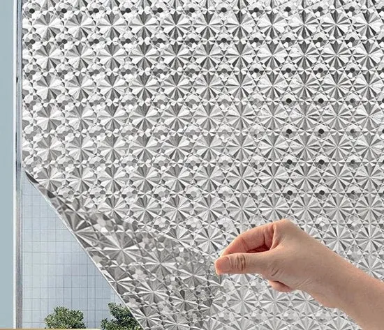 Foglio di Protezione della Privacy - Mat Ondorizzonte - Foglio di Vetro Ondorizzato - Controllo Termico Statico - Filtro Solare Decorativo - Adatto per Bagno, Salotto, Affittacamere - 45CMx2M
