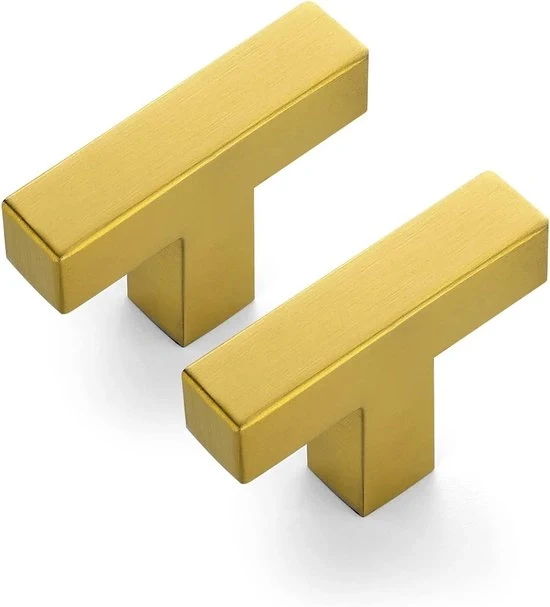 Pari di maniglie per armadi a muro in materiale opaco, maniglie per armadi a muro in metallo nero, maniglie per armadi a muro (50 mm) - oro - 50mm