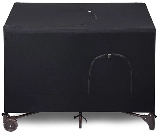 Tenda di oscuramento per lettino, copertura per lettino, tenda respirante per neonati, per interni o esterni, portatile, espandibile, tenda di oscuramento (96*69*47 cm) - nero