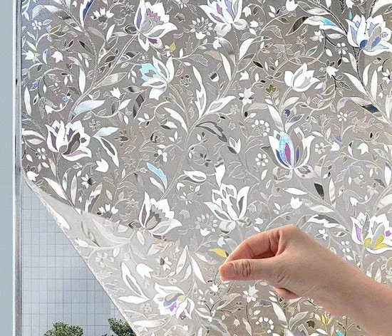 Foglia di vetro per parete - Mat Ondorizzata - Senza adesivo Controllo termico statico - Fissatrice decorativa - Protezione contro la luce solare - Adatta per bagno soggiorno appartamento - 45CMx2M