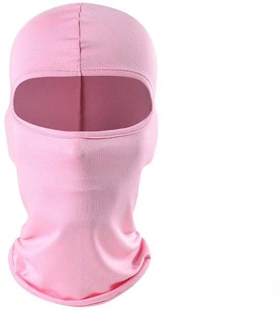 Due pezzi di maschera da vento per bicicletta, copertura completa di respirazione per il collo sportivo, copertura per motocicletta crema solare per il capo, adatta per l'uso all'aperto in bicicletta - rosa
