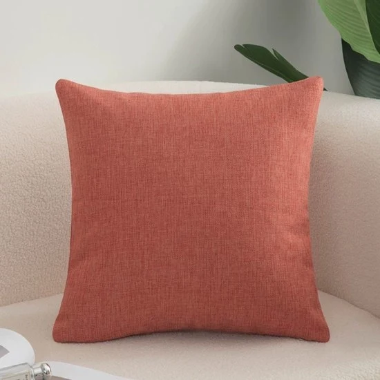 Pacco di 2 coprispalliera, coprispalliera accogliente di cotone e lino per divano, divano letto, soggiorno, casa, coprispalliera a maglia liscia (45*45cm) - rosso