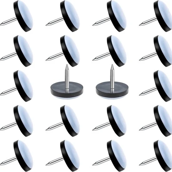 20 pezzi di supporti di gomma per mobili Ronde protezioni per pavimenti in legno, tavoli, sedie e letti (30 mm) - nero - 30mm