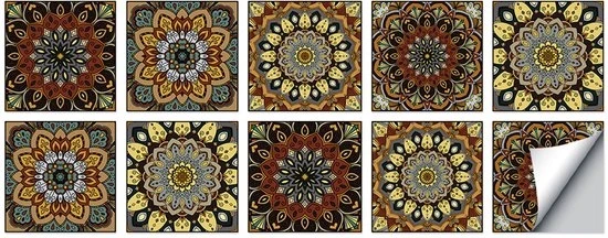 Set di 10 adesivi per piastrelle autoadesivi 20 x 20 cm decorazione per piastrelle adesivi per parete per casa, bagno, impermeabili ad PVC, cucina, decorazione impermeabile, adatta per salotto, cucina, bagno, decorazione.