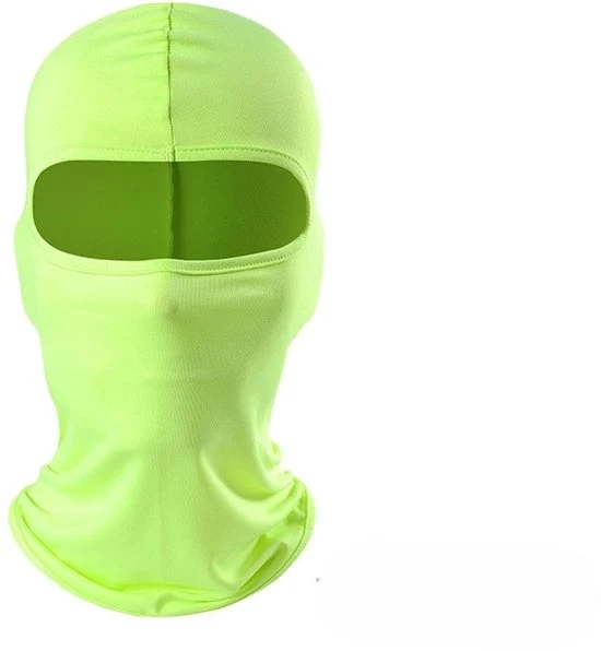 Due pezzi di maschera per vento per bicicletta, copertura completa di respirazione per il collo sportivo, copertura per motocicletta crema solare per il capo, adatta per l'uso all'aperto in bicicletta - Verde Fluorescente
