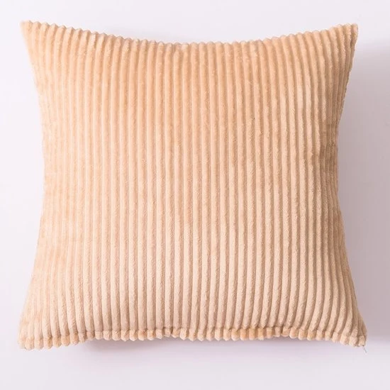Cuscino quadrato a strisce - 2-pack - Cuscino liscio - Cuscino per divano - Copertura cuscino morbida a microfibra - Cuscino per testa per letto - Copertura decorativa per cuscino - Per divani, poltrone e letti - 45x45cm - Khaki