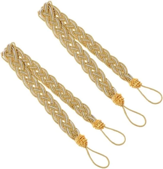 2 pezzi di Corda per Tendine di Tendaggio in Rete Artigianale, Fermaglio per Tendine di Tendaggio, Corda in Seta Artigianale Duratura, Tendine di Tendaggio semplici per Tendaggi, Tendine di Tendaggio per Decorazione Interna - giallo