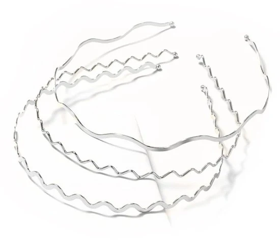 Fascia Antiscivolo per Capelli - Fascia Metallica per Capelli - Fascia per Capelli per Donne - Sport/Outdoor - 3 Pezzi - Diverse Colori