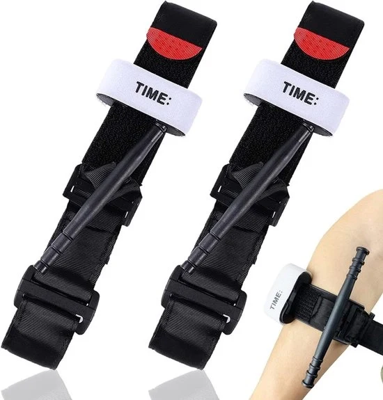 Tourniquet in doppio pacchetto, set di fasciature per primo soccorso, 75 cm tourniquet per uso all'aperto, cintura di emergenza portatile, fasciatura unifacciale per uso all'aperto, adatta per campeggiare, escursioni, arrampicate e sport all'aperto