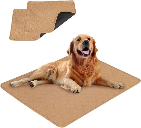 Due pezzi di tappeto assorbente ultra per cani in allenamento, protezione per materasso riciclabile per cani e cuccioli, adatto per cani/gatti/cavie (50 x 35 cm) XS - Khaki