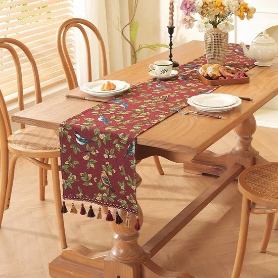 Tavolo da pranzo in jacquard di cotone e lino - tovaglia da tavolo in tessuto con maniglie - tovaglia antiscivolo e impermeabile - adatta per decorazione di cucina e ristorante
