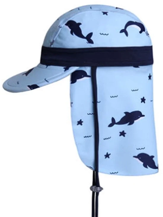 Cappello solare per bambini - Cappello solare per bambini da esterno - Cappello solare per bambini da 1 a 10 anni - Con cinturino di gola regolabile - Protegge il viso e il collo - Adatto per giocare al mare, nuotare, viaggiare