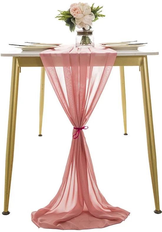 Tavolo da festa in chiffon - Tavolo da festa romantico - Decorazioni per compleanni - Decorazioni per matrimoni - Decorazioni per baby shower - Lavabile - 70 x 300 cm
