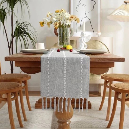 Tavolo da toeletta in stile rurale - Lunghezza 305 cm - Tavolo da toeletta con pennelli manuale - Tavolo da toeletta in stile boemiano - Adatto per feste, come decorazione per la toeletta e come decorazione per la sala da pranzo (33x305cm)