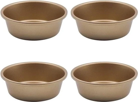Accessori per Frittelle - Forme per Uova - Classe Alimentare - Mini Rond - Piatto da Cottura - Adatto per Frittelle - Acciaio di Carbonio - Set a 4 Pezzi - Ramekin per Frittelle