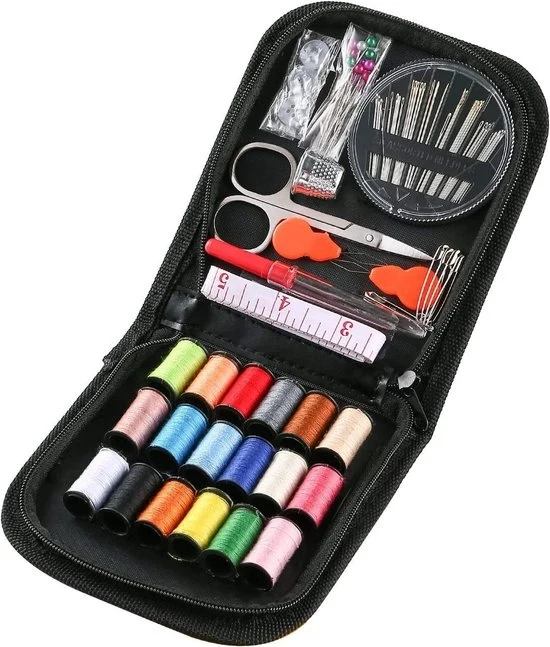 Set di cucito - Cucito per viaggio - Cucito di qualità per uso casalingo - Mini-set di cucito per casa, viaggio e emergenze - Include ago, forbici, copricapo per dita, filo, righello e altro... - Modello 11