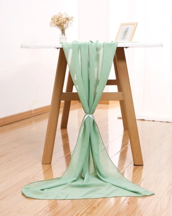 Tavolo di festa chiffon - Tavolo di festa romantico - Decorazioni per compleanni - Decorazioni per baby shower - Decorazioni per matrimoni - Lavabile - 70 x 300 cm