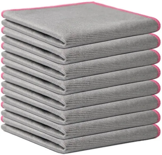 12 asciugamani di microfibra per pulizia - Asciugamani multifunzionali portatili per finestre, specchi, parabrezza, schermi, TV, tablet e posate - Superassorbenti - 30x30cm