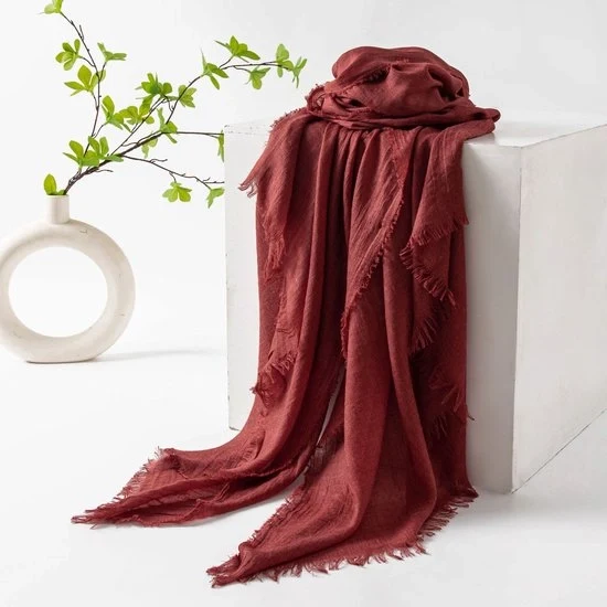 Sjaal per donna, luce solare, ombrello, grande sjaal leggero per donna, misura 190x100cm, colore rossastro