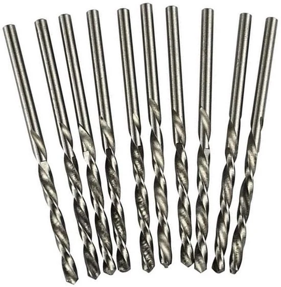 Set di punzoni in acciaio per alta velocità - 10 pezzi - 0,9mm - Punzoni a spirale veloci - Lavorati a filo - Manico diritto - Punzoni per metallo - Colore argentato