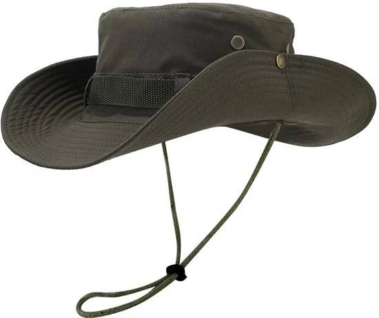 Cappello da sole, protezione respirante Cappello da pesca Larga fascia Cappello da safari Cappello a rete respirante per campeggio escursioni viaggi - Verde scuro