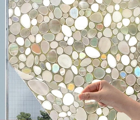 Foglia per Parete - Mattezza Ondorizzontale - Foglia in Vetro - Senza Adesivo Controllo Termico Stazionario - Protezione Solare Decorativa - Adatta per Bagno Soggiorno Affitto - 45CMx2M