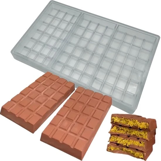 Forma di cioccolato in pollici profonde - Professionale - 1 pezzo - Policarbonato - 27,5 x 17,5 x 2,4 cm