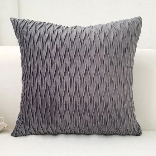 Decorativo cuscino copri cuscino a quadretti con testura, moderno, 18x18 pollici, 2 pacchi, grigio scuro, 45*45cm