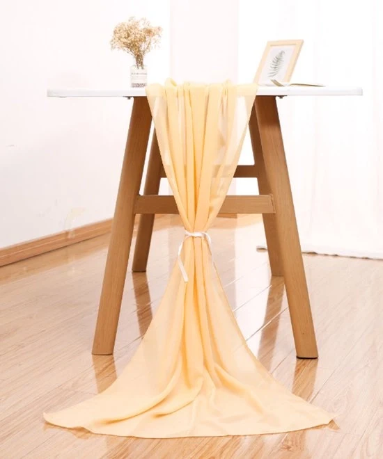 Telaio da tavola chiffon - Tavolo da matrimonio romantico - Decorazioni per baby shower - Festa di compleanno - Lavabile - 70 x 300 cm