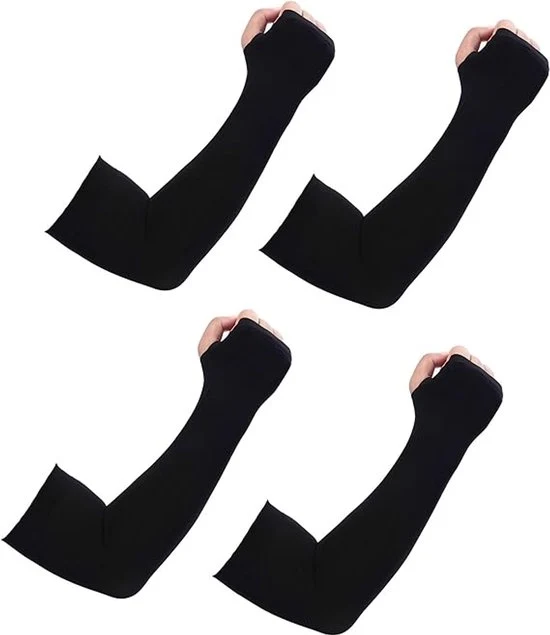 Due paia di guanti da sole compressi - copertura per tatuaggi - guanti da sole per uomo e donna - guanto sportivo - nero