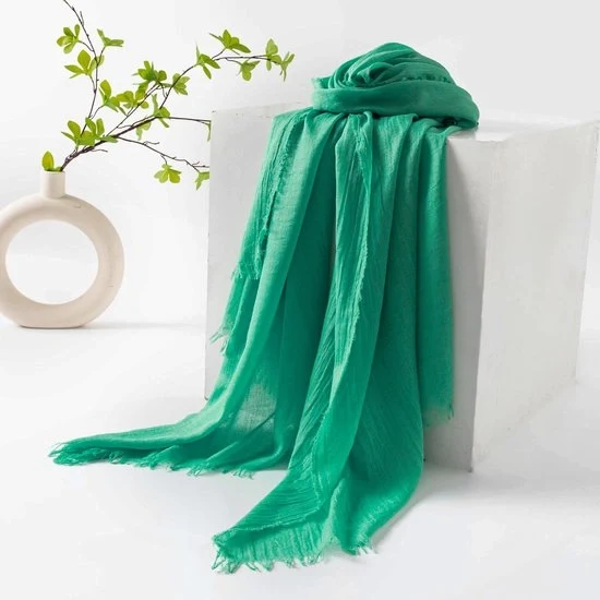 Sjaal per donna, lente e estate, colori lisci, protezione solare, ombrelloni, sjaal donna, foulard, grande lunga sjalet leggero di seta 190*100cm - Verde smeraldo - 74”×39”
