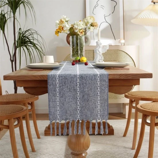 Tavolo da toeletta in stile rustico - Lunghezza 275 cm - Tavolo da toeletta con pennelli manuale - Tavolo da toeletta in stile bohemien - Adatto per feste, come decorazione per la toeletta e come decorazione per la sala da pranzo (33x275cm)