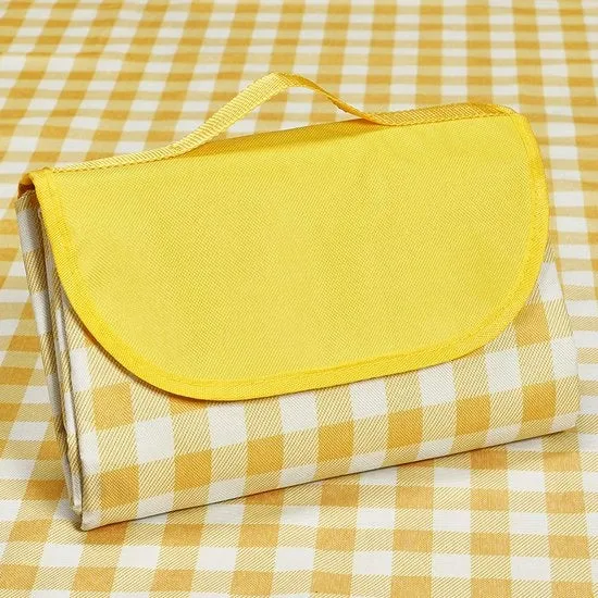 Tenda da spiaggia, ombrelloni da picnic per esterno, impermeabili, impermeabili al sabbia, teli da campeggio pieghevoli e leggeri per l'estate e l'autunno, spiaggia, parco (150*200cm) - Giallo e bianco