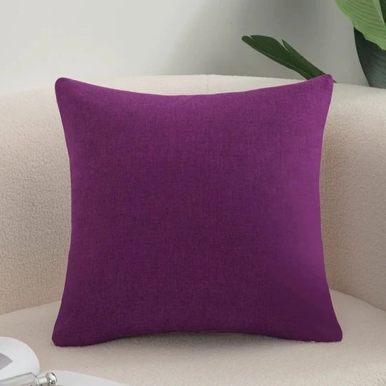 Pacchetto di 2 coprisacco, coprivestiti di cotone e lino per divano, divano letto, salotto, casa, cuscini in tessuto liscio (45*45cm) - Blu scuro