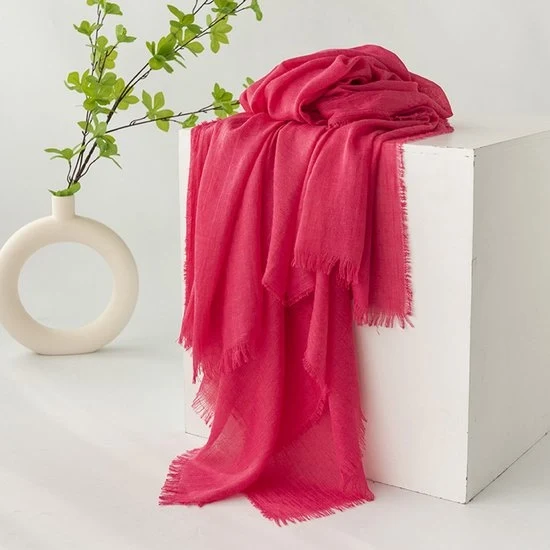 Sjaal per donna, estivo, latticato, protezione solare, ombrellino, sjaal donna, sciarpa, grande sjalet leggero da spiaggia in gesso 74”×39” - Rosso arancio - 190*100cm