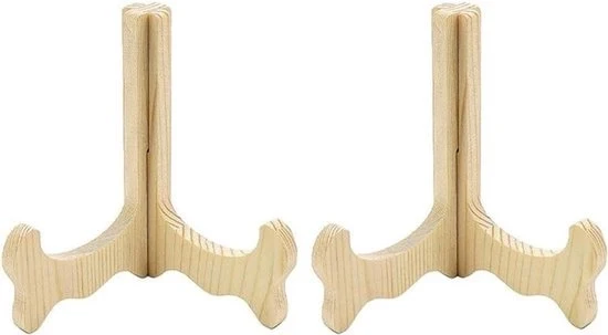Display standaard per 2 pezzi - Adatto per libri e foto - In legno naturale - Libreria - Display per libri - Scaffale per libri