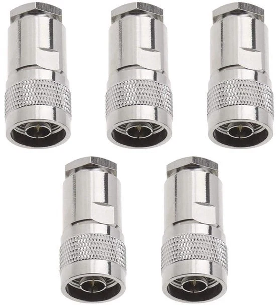 Adattatore Coassiale - 5 Pezzi - Tipo N - 7D-FB Ecoflex 10 RG213 RG214 LMR400 - Adatto a - Nero - Adattatore RG213.