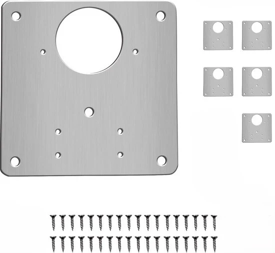 Pannello di riparazione a cardano per cassetti in acciaio inossidabile, con piastre fisse, dotato di viti di installazione, adatto per la fissazione di porte e finestre di armadi cucina, tavoli e mobili in legno.