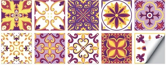 Set di 10 adesivi per pavimenti autoadesivi 20 x 20 cm decorazione per pavimenti adesivi per parete per casa, adesivi per pavimenti acqua-resistenti PVC, decorazione per parete oleoresistente per cucina, adatti per soggiorno, cucina, bagno, decorazione
