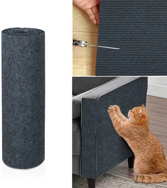 Matto per gatti - Matto autoadesivo per gatti - Matto autoadesivo tagliabile per gatti - Matto autoadesivo resistente e non sfregiante per gatti - Per la protezione di tappeti, divani, coprimaterassi (40x100cm)